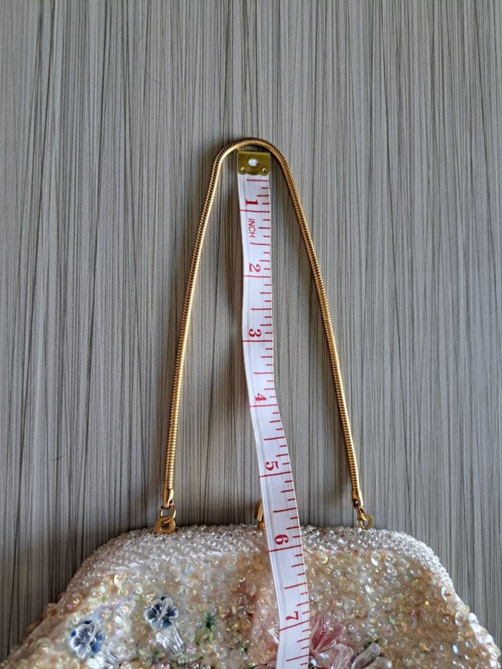 Vintage Walborg Beaded Floral Evening Bag Purse Chain Sequins Embellished Flower - Picture 13 of 13